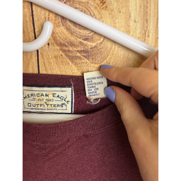 Vintage American Eagle AE Crewneck Sweatshirt Maroon Size XL - Picture 4 of 6